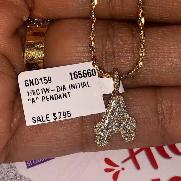 Stunning 10k solid gold real Diamond A initial charm NOT CZ NOT PLATED Best Gift - Picture 8 of 11